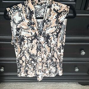 Stylish Women's Sleeveless Top - Black, White, Tan